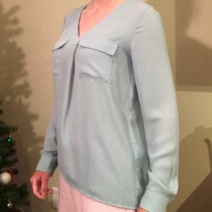 Small Light Teal Long Sleeve Blouse